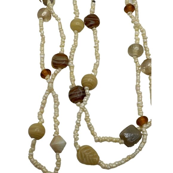 Handcrafted Seed Glass Bead Necklace Boho Style 48" Extra Long Multi-Colors - Picture 4 of 6